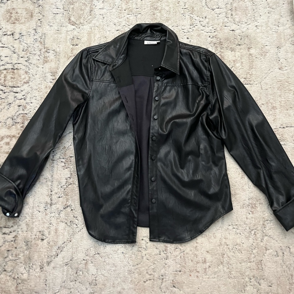 Leather shacket